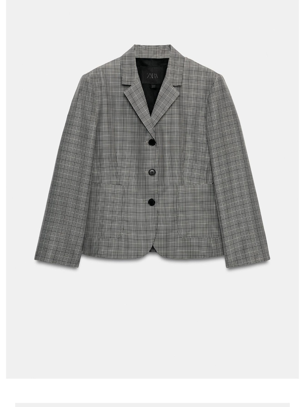 Zara Grey Plaid Tailored Blazer - Picture 4 of 6
